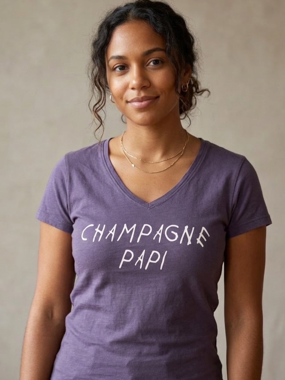 ⭐️ 5 for 20$! ⭐️ Drake "Champagne Papi" Purple V Neck T-shirt